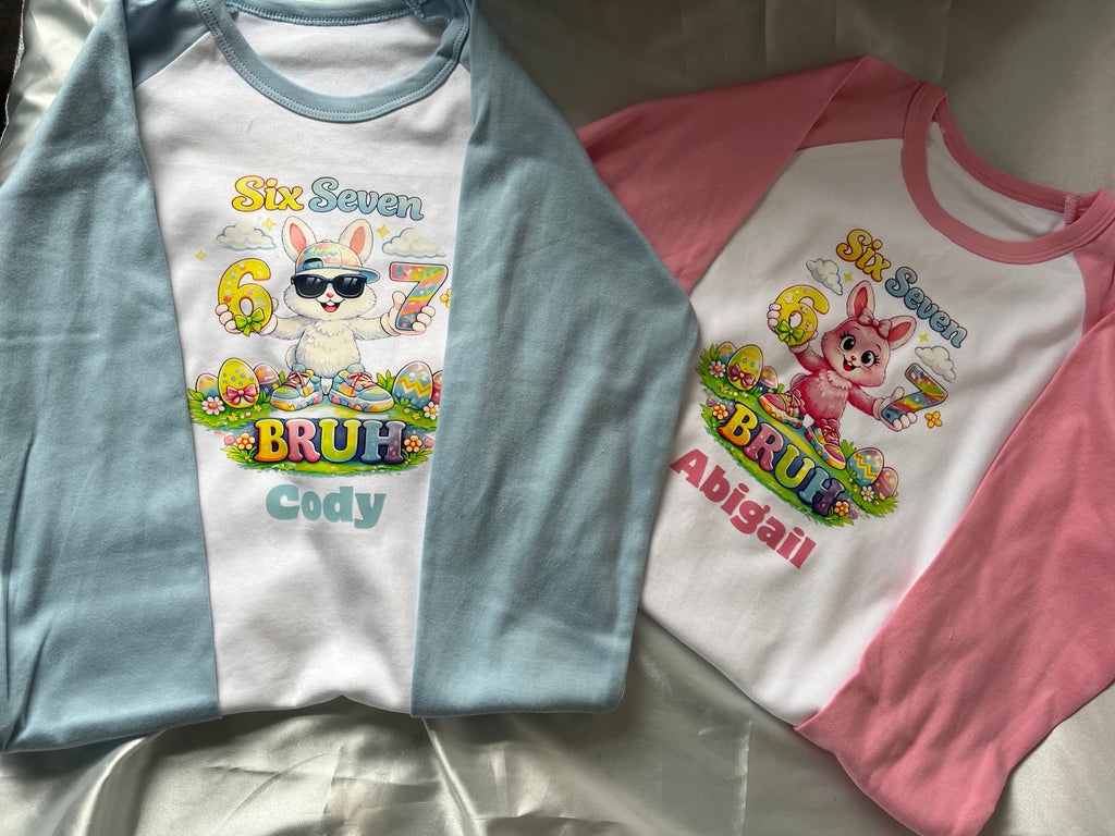 Personalised 6 7 Easter pyjamas