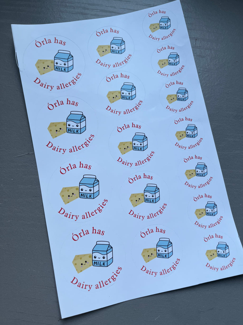 Personalised Allergy Stickers