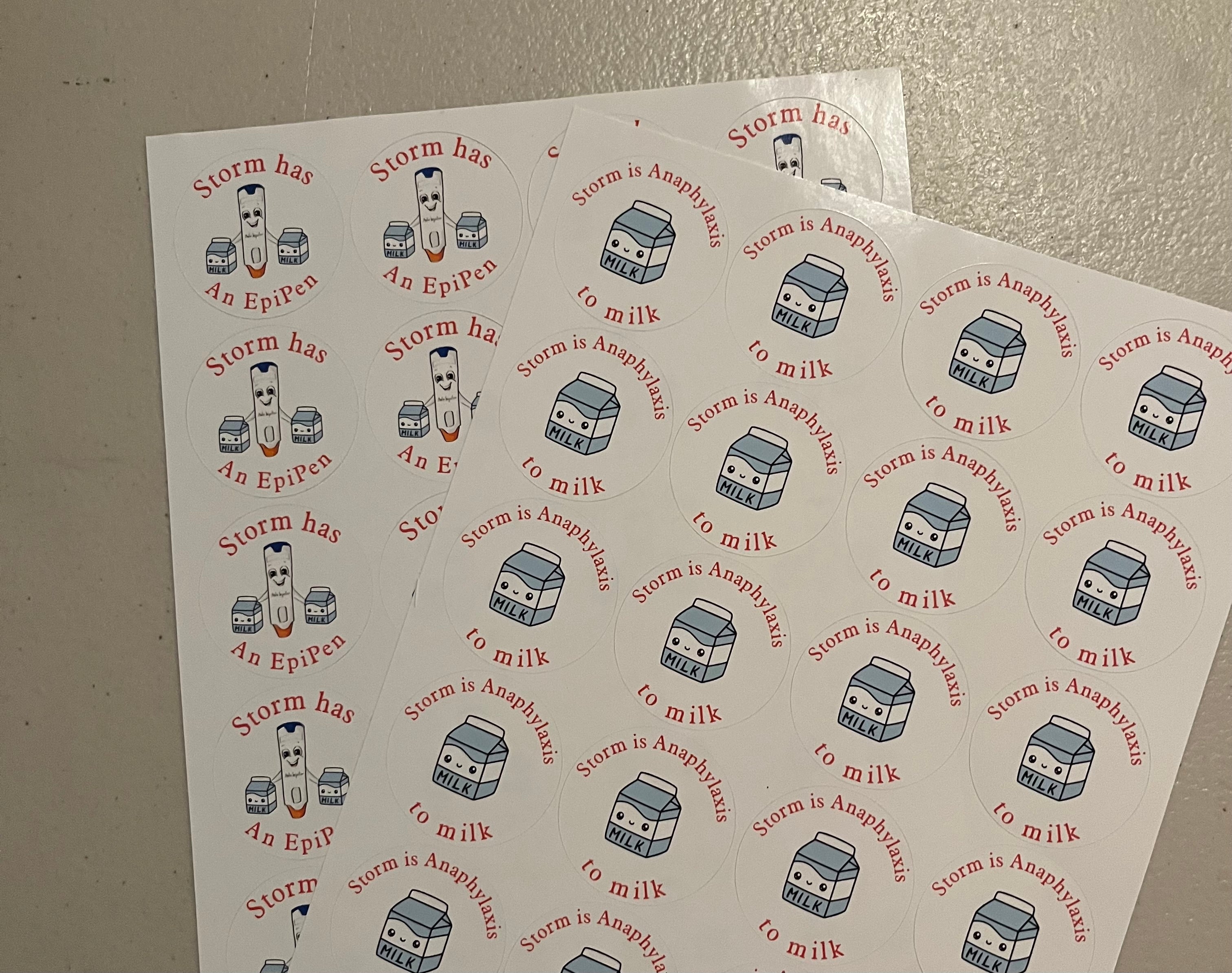 Personalised Allergy Stickers