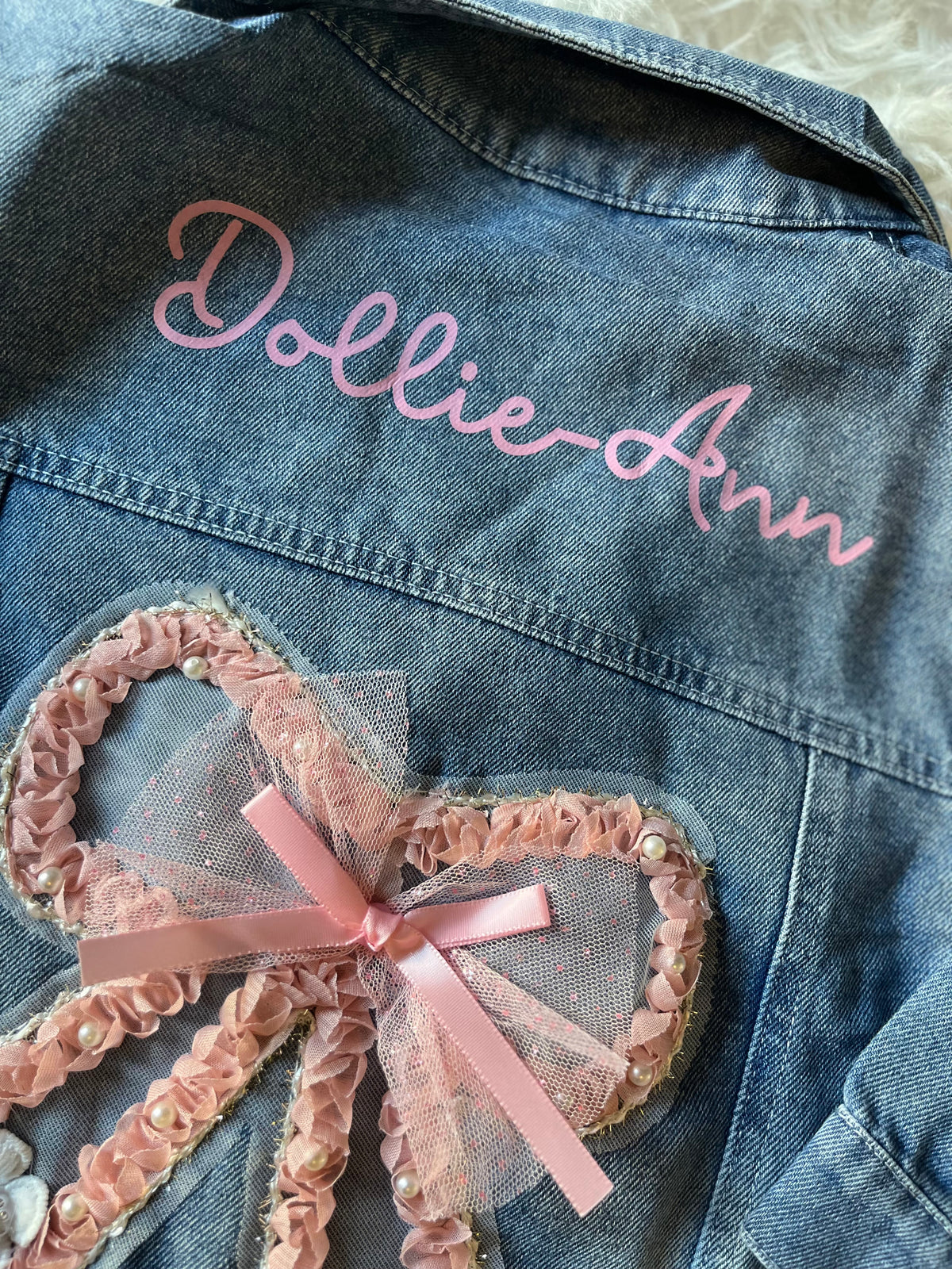 Personalised Denim Jacket – Name & Bow Detail