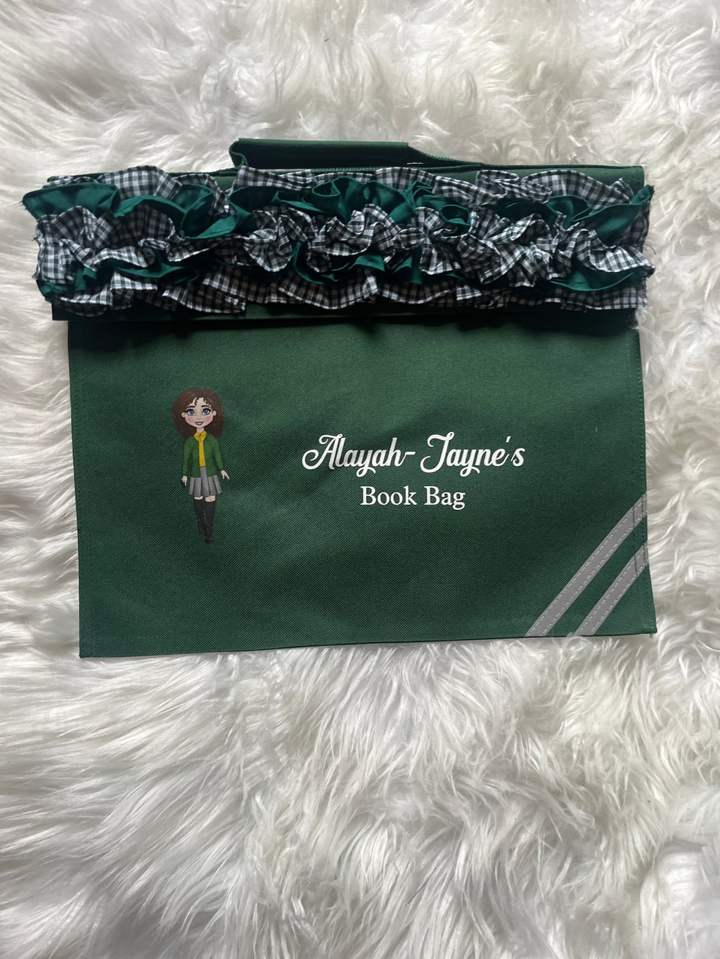 Personalized Ruffle Book Bag for Girls
