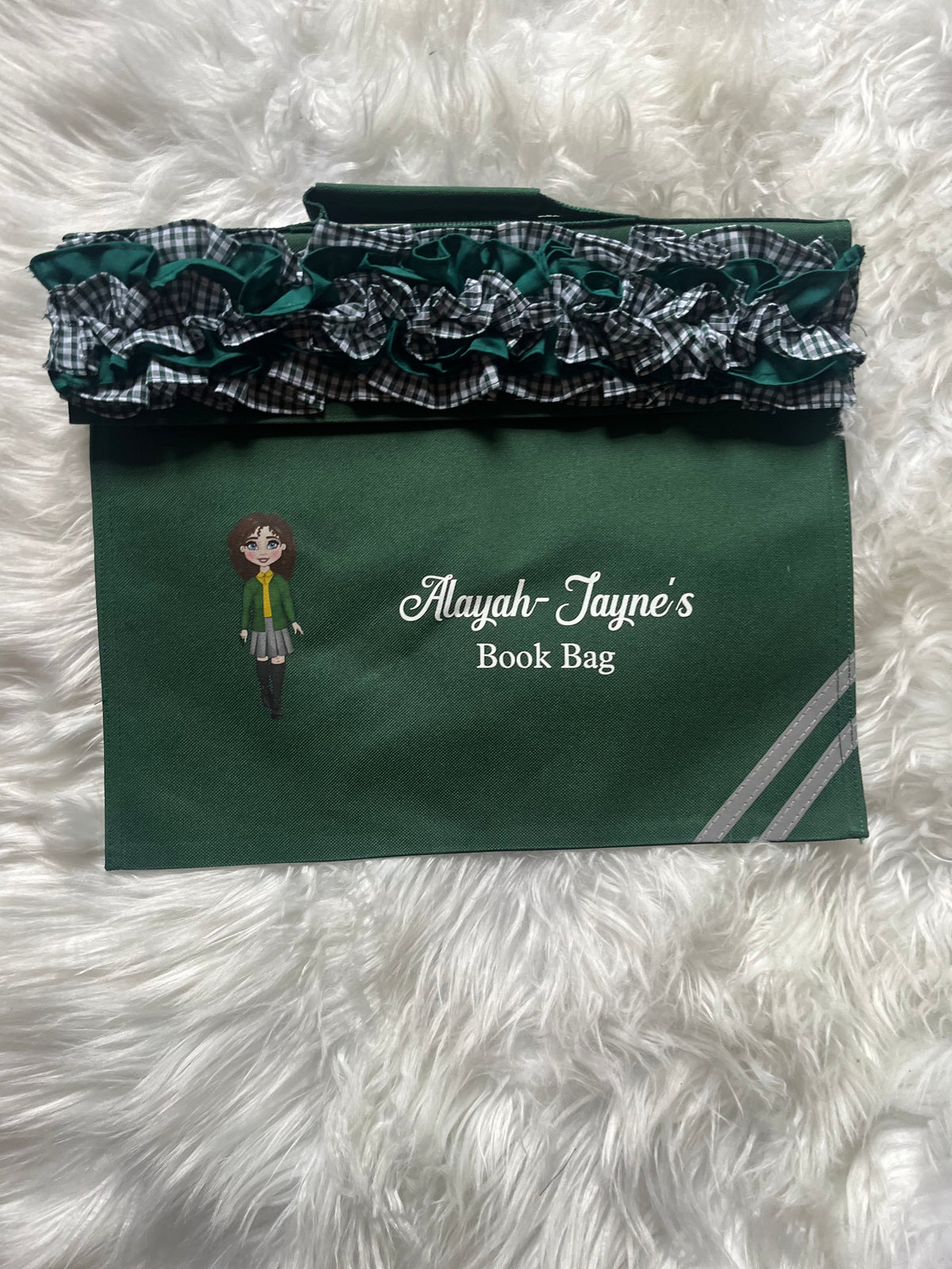 Personalized Ruffle Book Bag for Girls