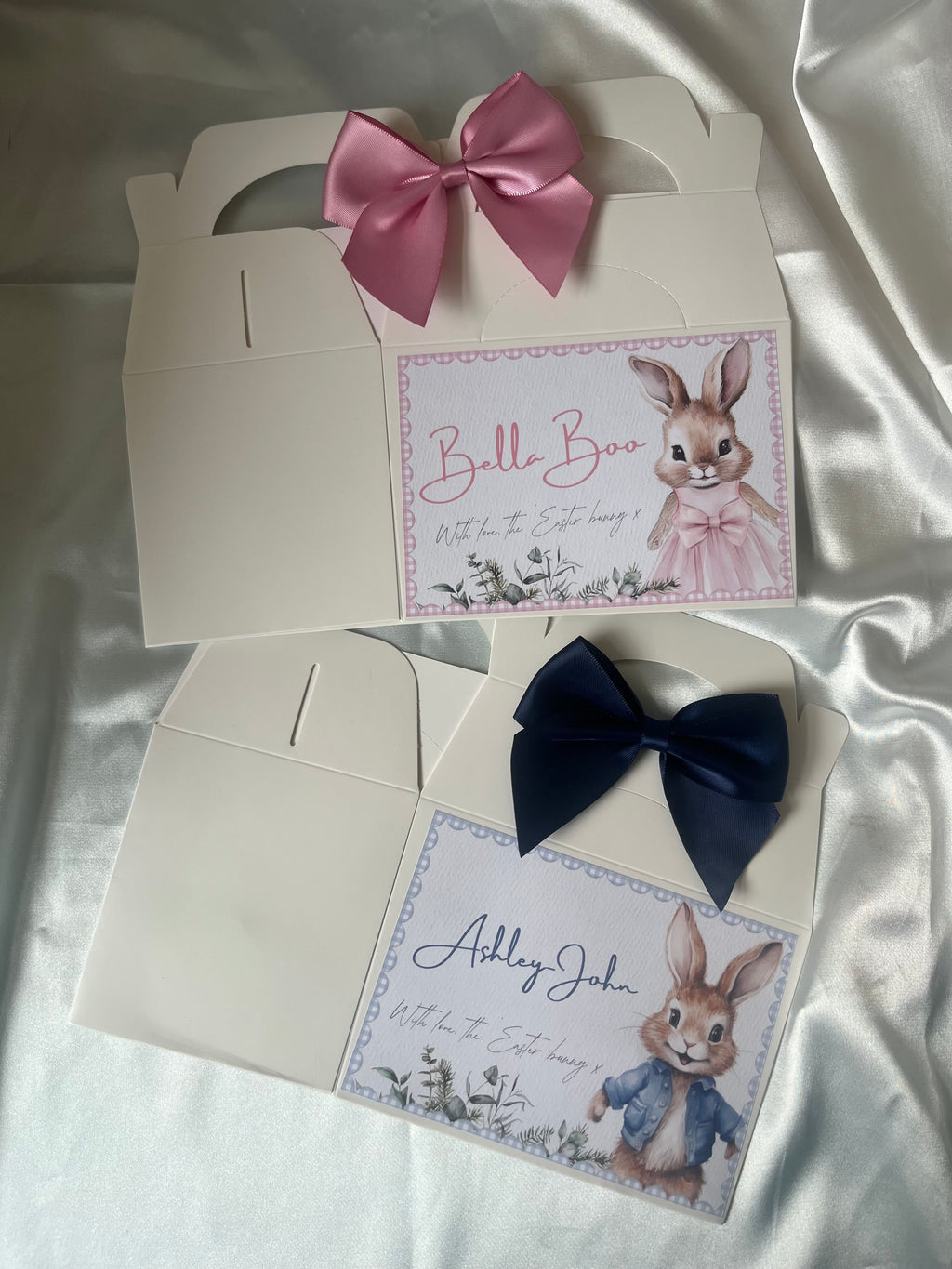 Personalised Easter Treat with Optional Fillers 3 designs to choose from all in blue or pink
