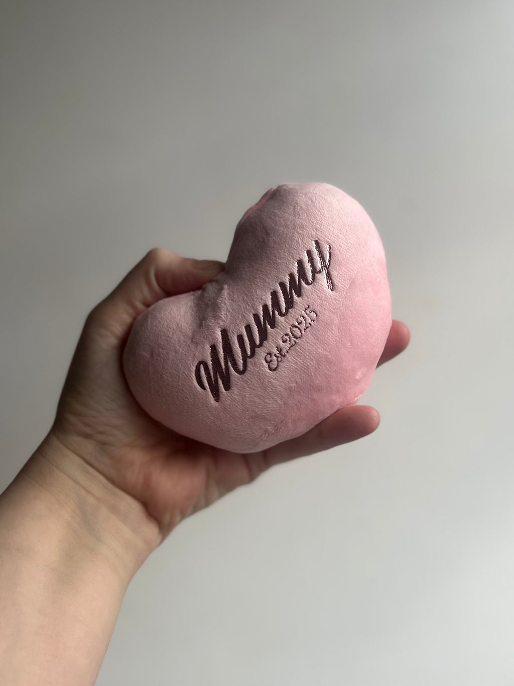 Personalised Pink Heart Smiley Plush Keyring for Mummy, Mum, Nana, Grandma Gift Idea