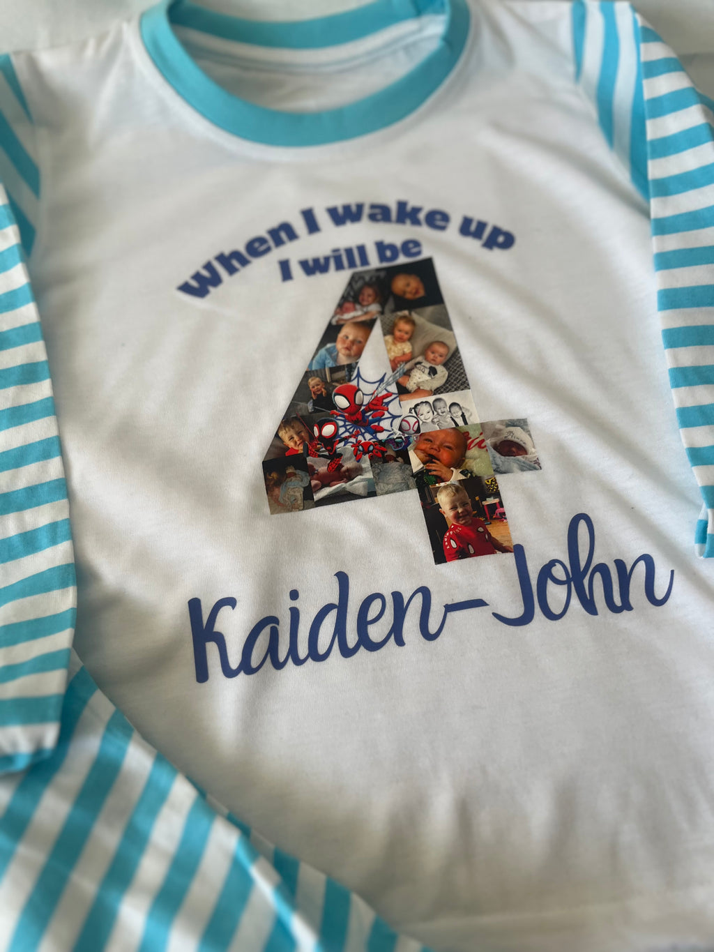 Personalised When I Wake Up Pyjamas with Custom Design for Birthday Loungewear Nightwear Featuring Chosen Images and Age Number