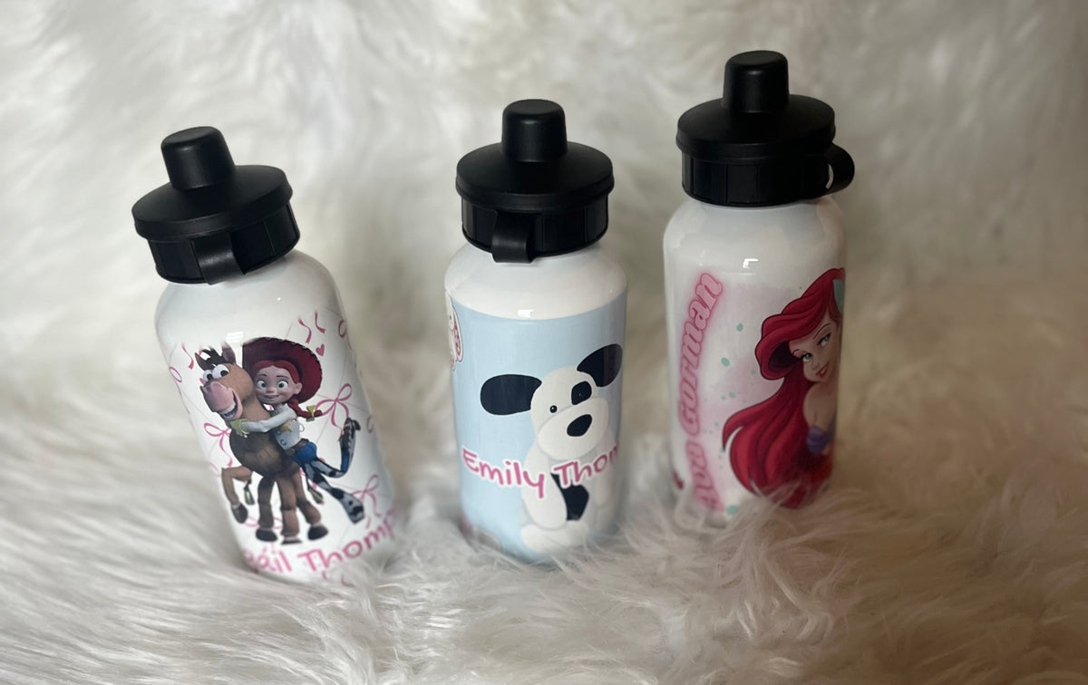 Personalised Kids Water Bottle – Custom Name & Character Design