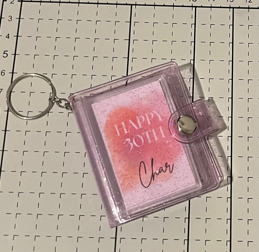 Personalised mini album keyring