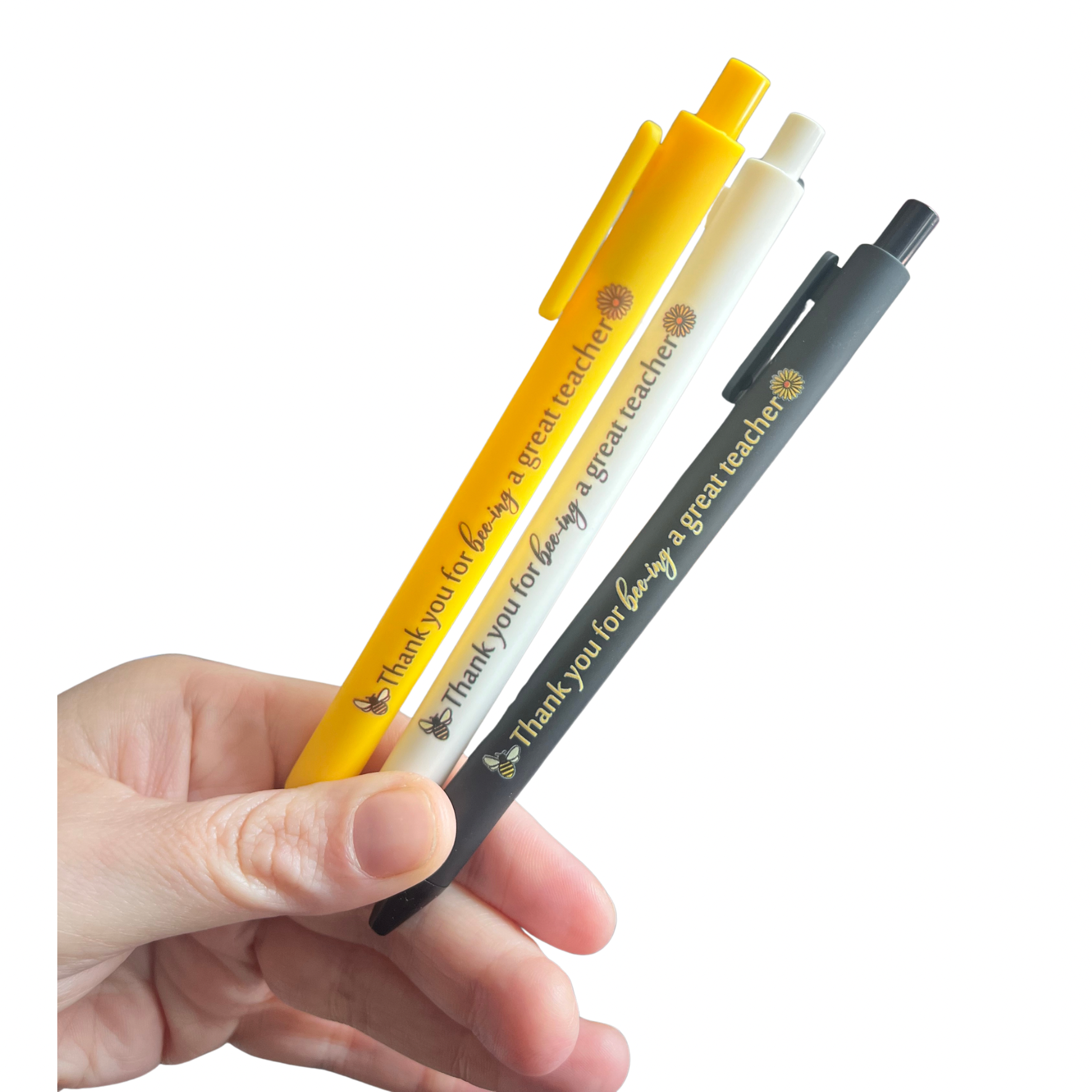 Teacher Gift Set - 3 Pens with Bee Design Thank You for Bee-ing an Inkcredible Teacher - Perfect Appreciation Present