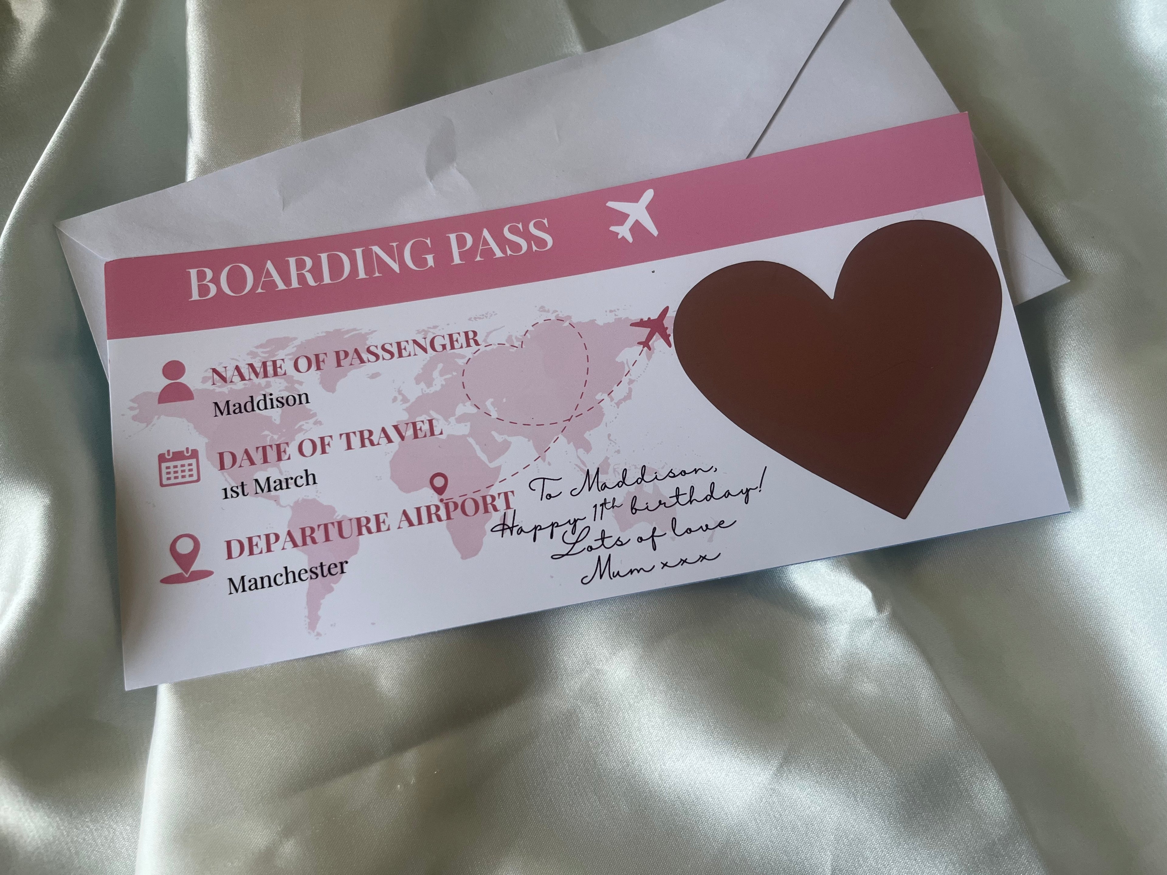 Destination Scratch Off Cards for Surprise Getaway Gifts Personalised Boarding Pass Design Ideal for Travel Themed Gifts, scratch reveal holiday card