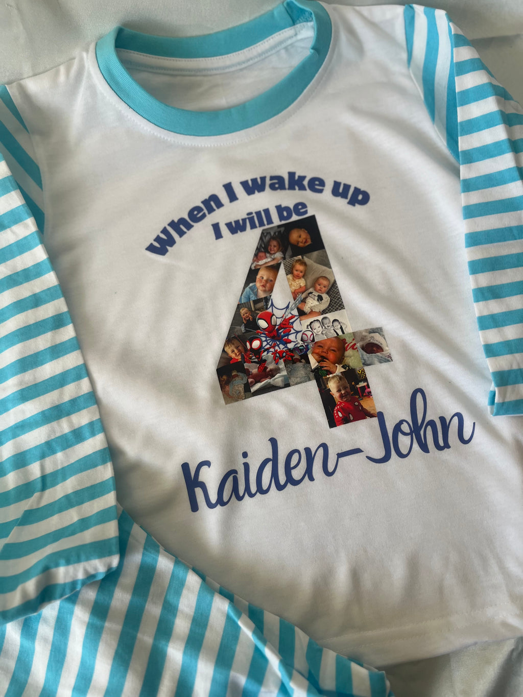 Personalised When I Wake Up Pyjamas with Custom Design for Birthday Loungewear Nightwear Featuring Chosen Images and Age Number
