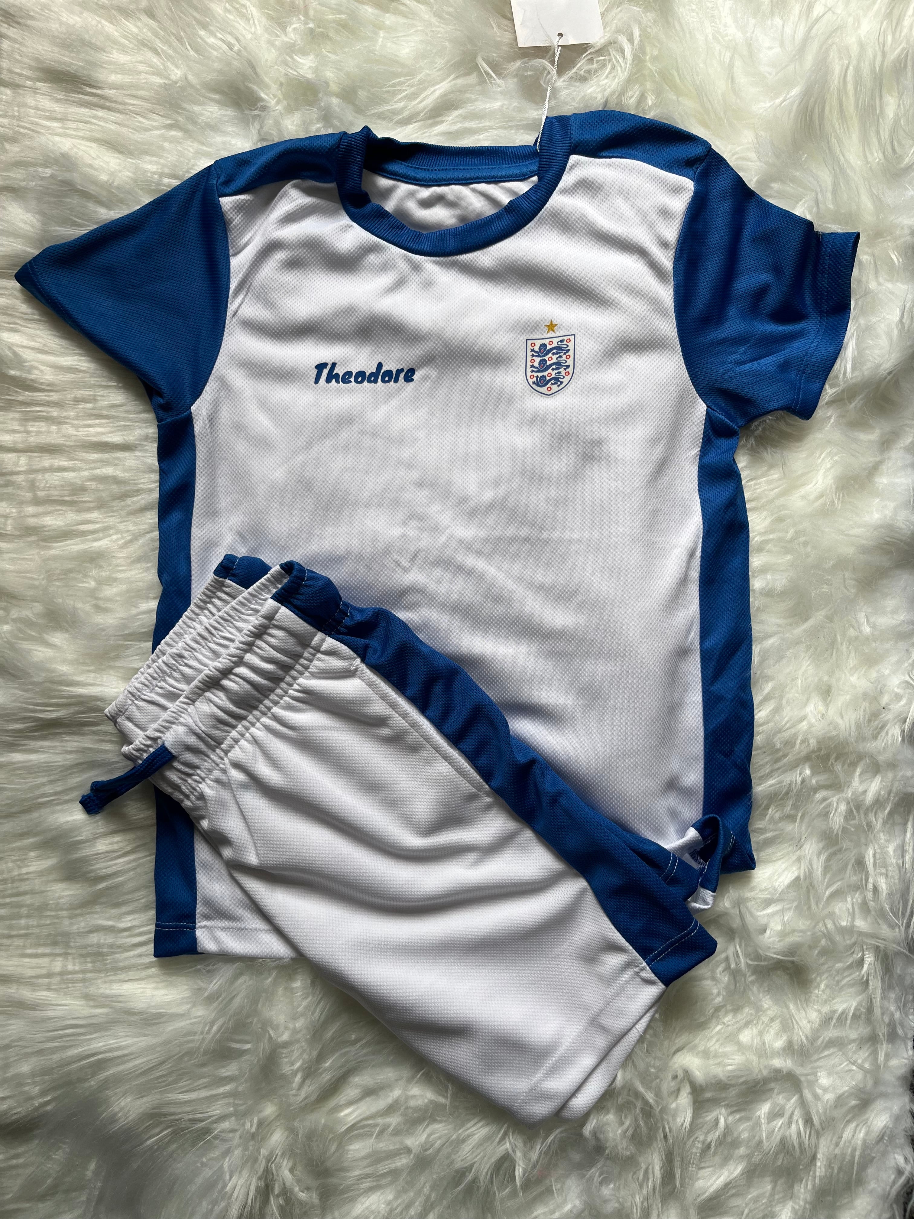 Personalised football sports shorts and tshirt