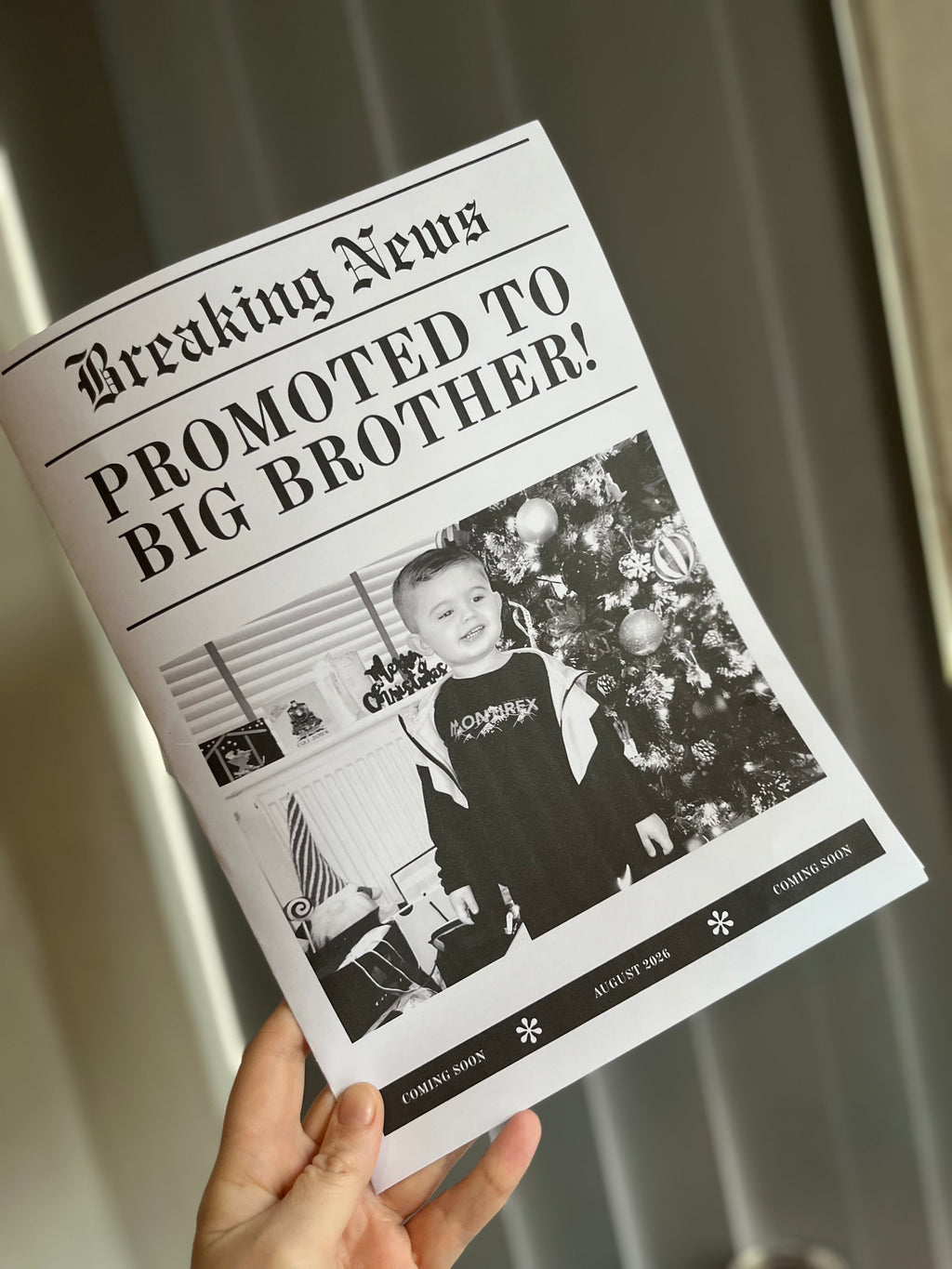 Pregnancy announcement newspaper print