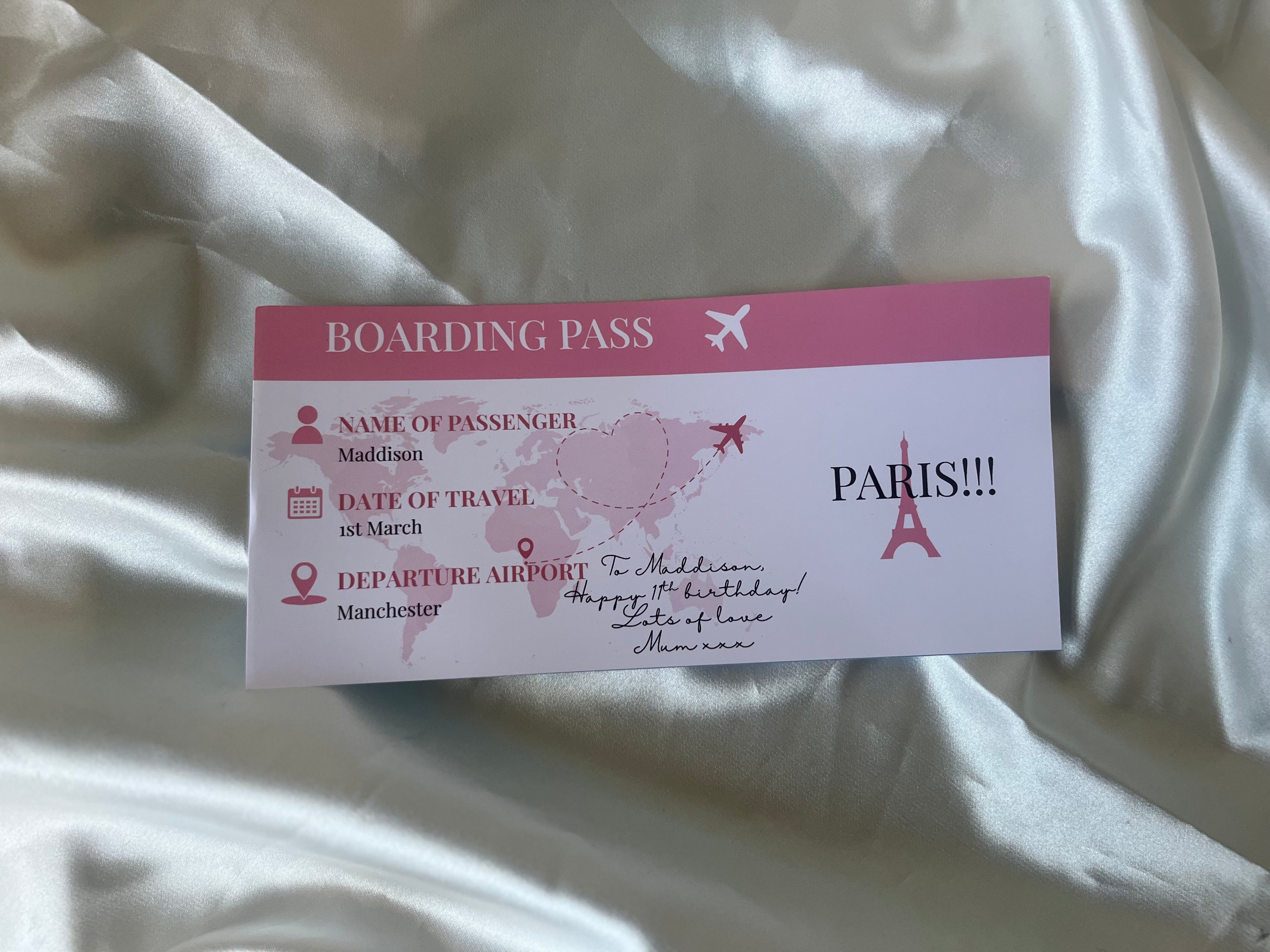 Destination Scratch Off Cards for Surprise Getaway Gifts Personalised Boarding Pass Design Ideal for Travel Themed Gifts, scratch reveal holiday card