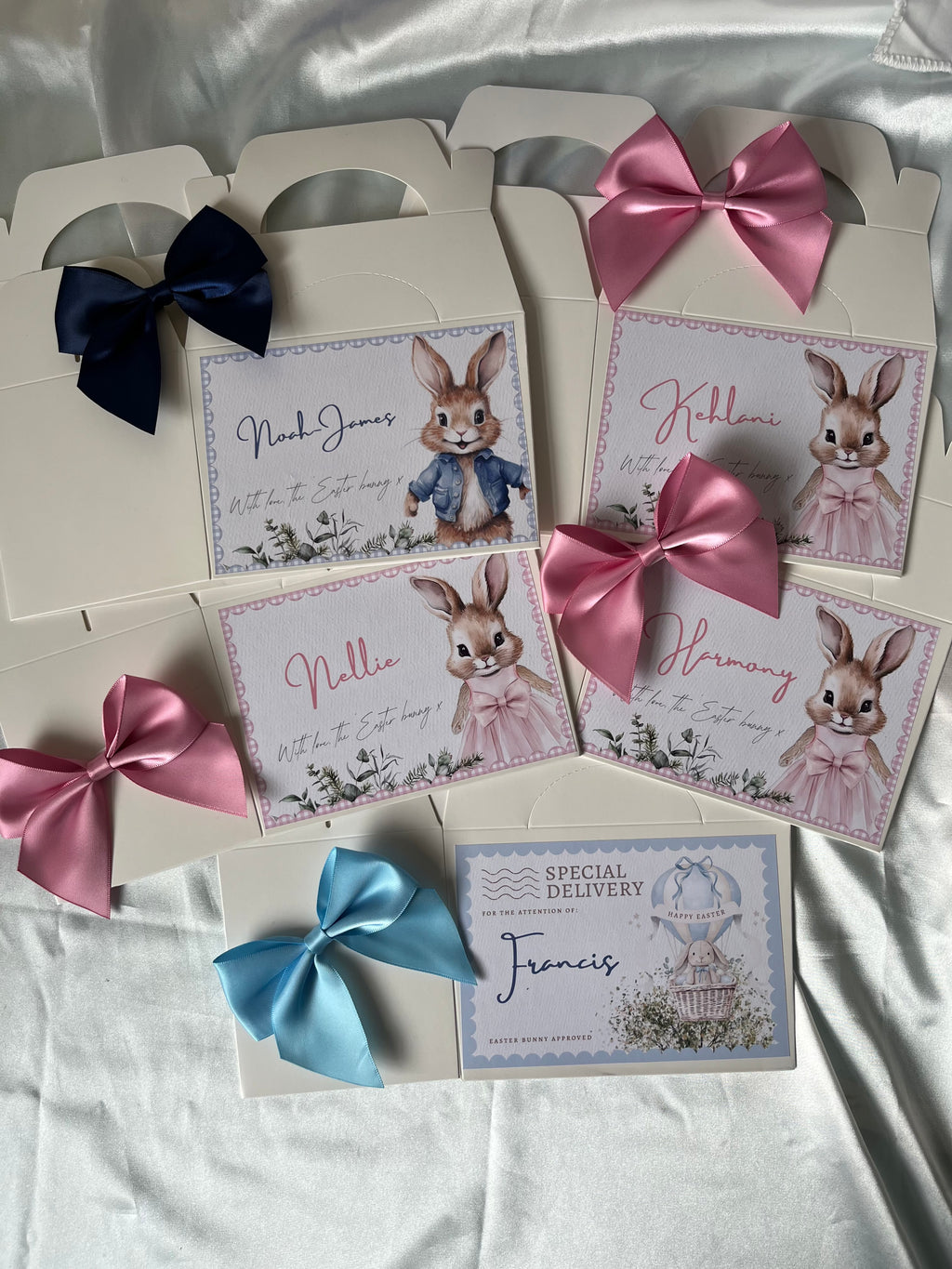Personalised Easter Treat with Optional Fillers 3 designs to choose from all in blue or pink