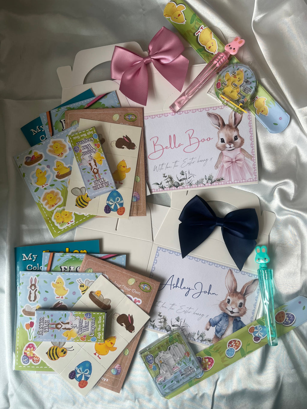 Personalised Easter Treat with Optional Fillers 3 designs to choose from all in blue or pink