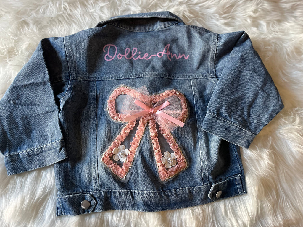Personalised Denim Jacket – Name & Bow Detail