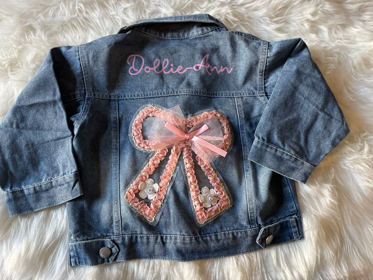 Personalised Denim Jacket – Name & Bow Detail