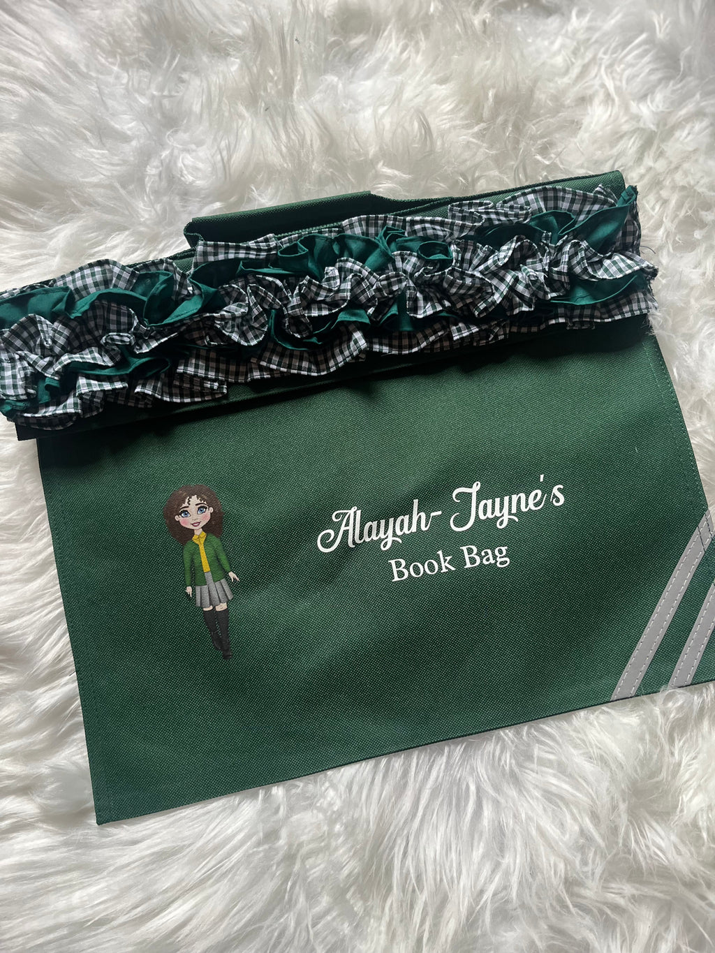 Personalized Ruffle Book Bag for Girls