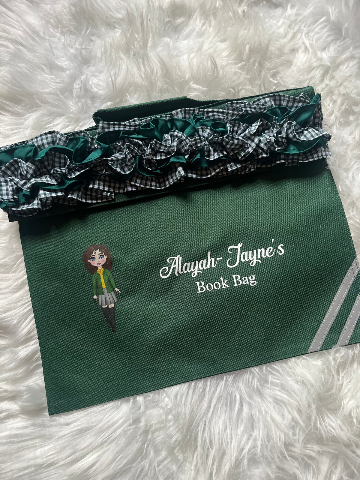 Personalized Ruffle Book Bag for Girls