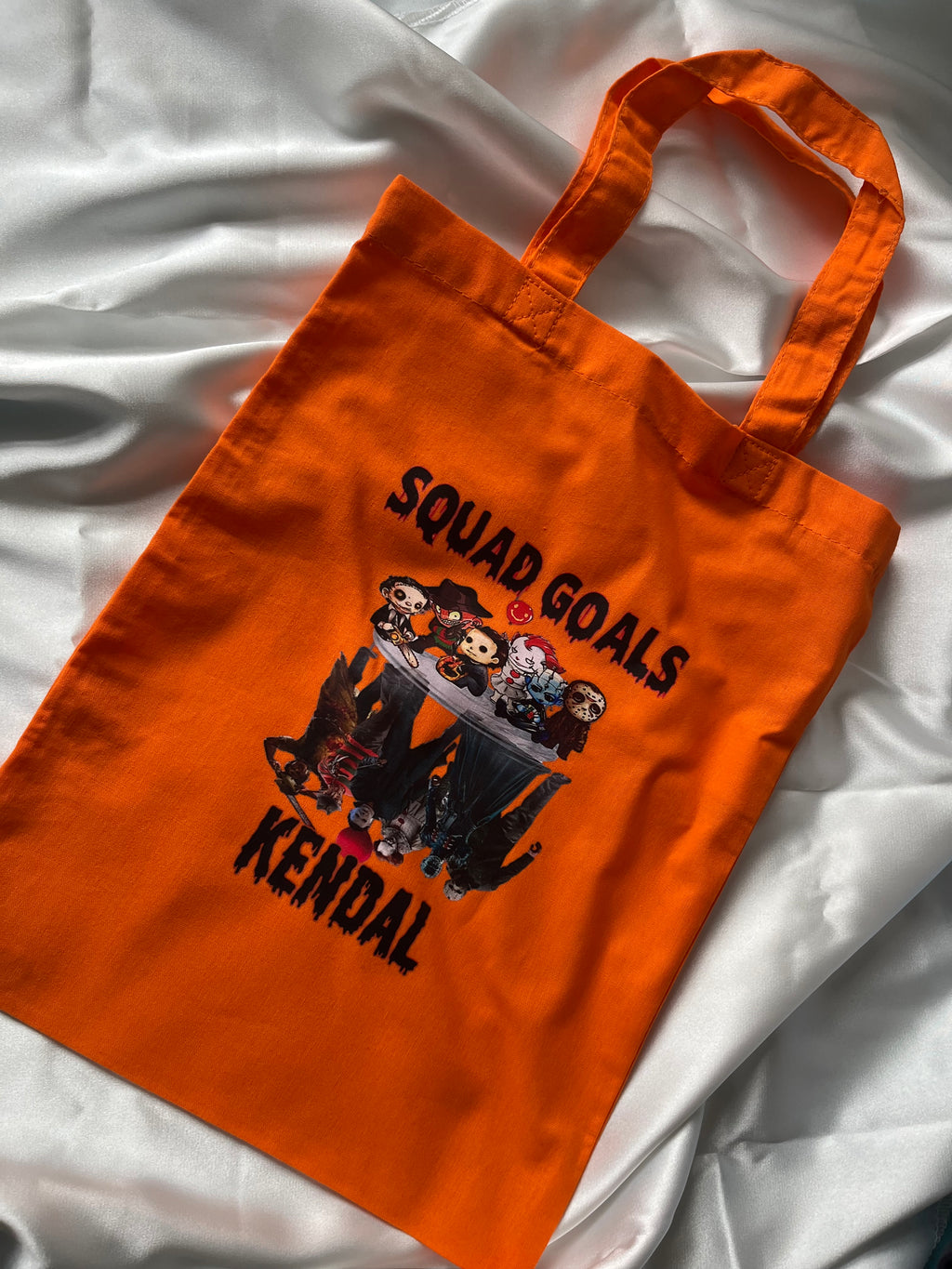 Trick or Treat Mini Tote Bags Personalized with Name, different Designs for Halloween