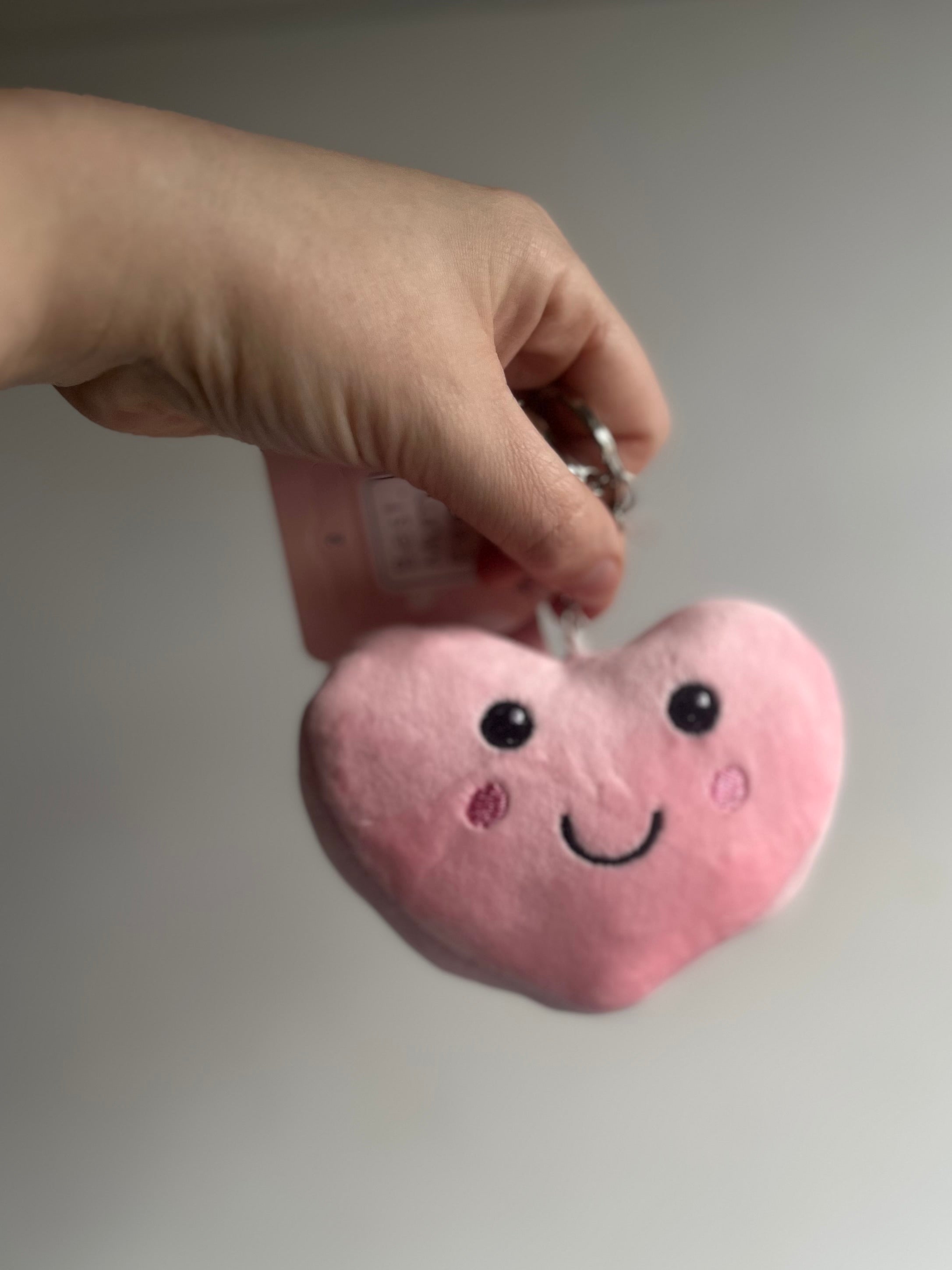 Personalised Pink Heart Smiley Plush Keyring for Mummy, Mum, Nana, Grandma Gift Idea