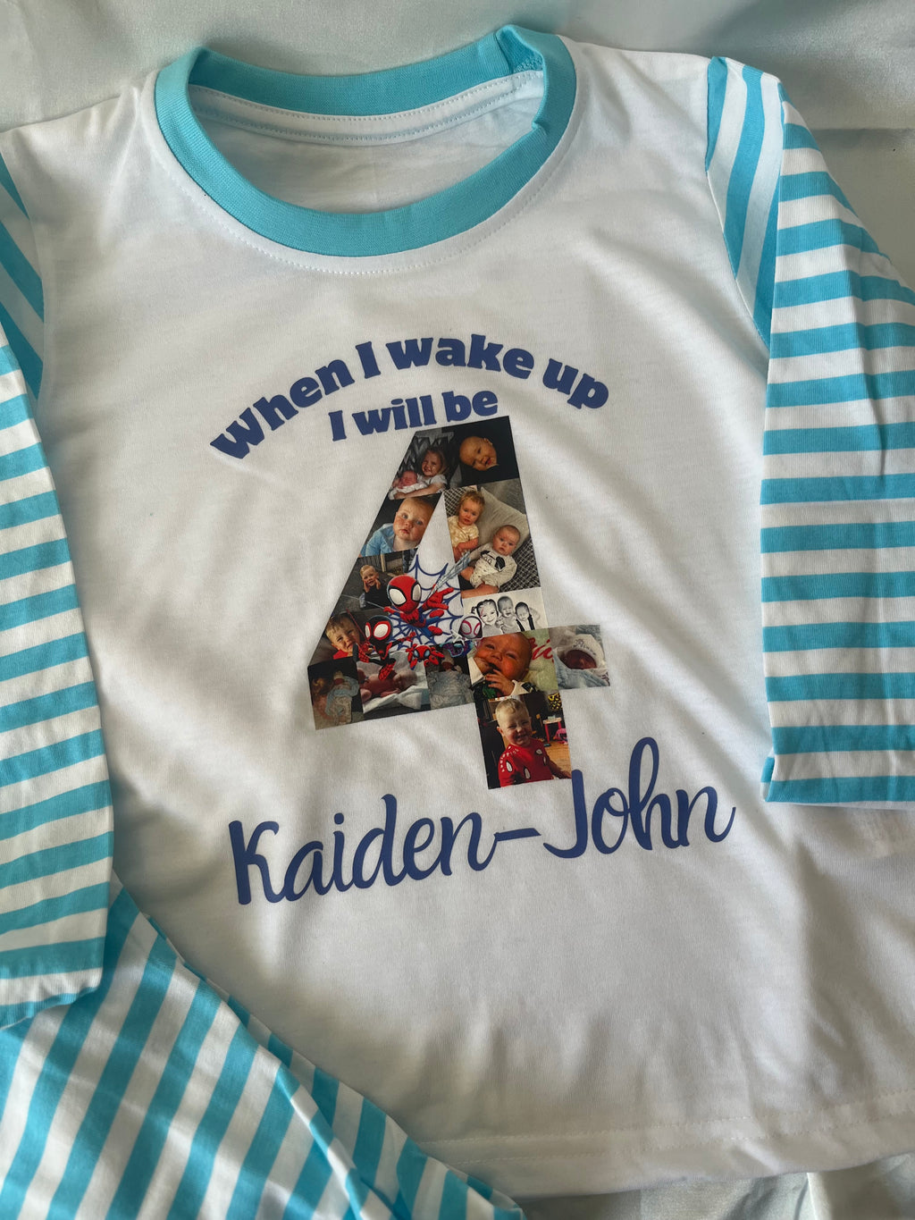 Personalised When I Wake Up Pyjamas with Custom Design for Birthday Loungewear Nightwear Featuring Chosen Images and Age Number