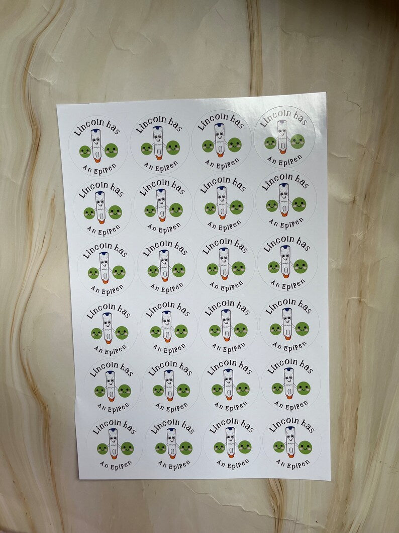 Personalised Allergy Stickers